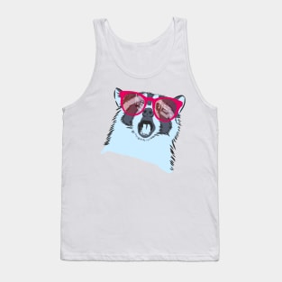 raccoon with rainbow glasses Tank Top